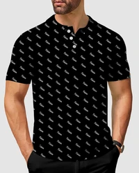 Funny Mens Polo Fashion 3D Cool Printing T-Shirts Hip Hop Trend Street Tops Lapel Short Sleeve Blouse Clothes Polos Para Hombre