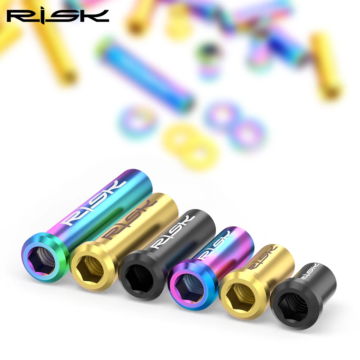 RISK Road Bike C Brake Pivot Center Nut with Washer c Front Rear Brake Caliper Screw Bolt Titanium Alloy M6x10/15/20/25/30/40mm