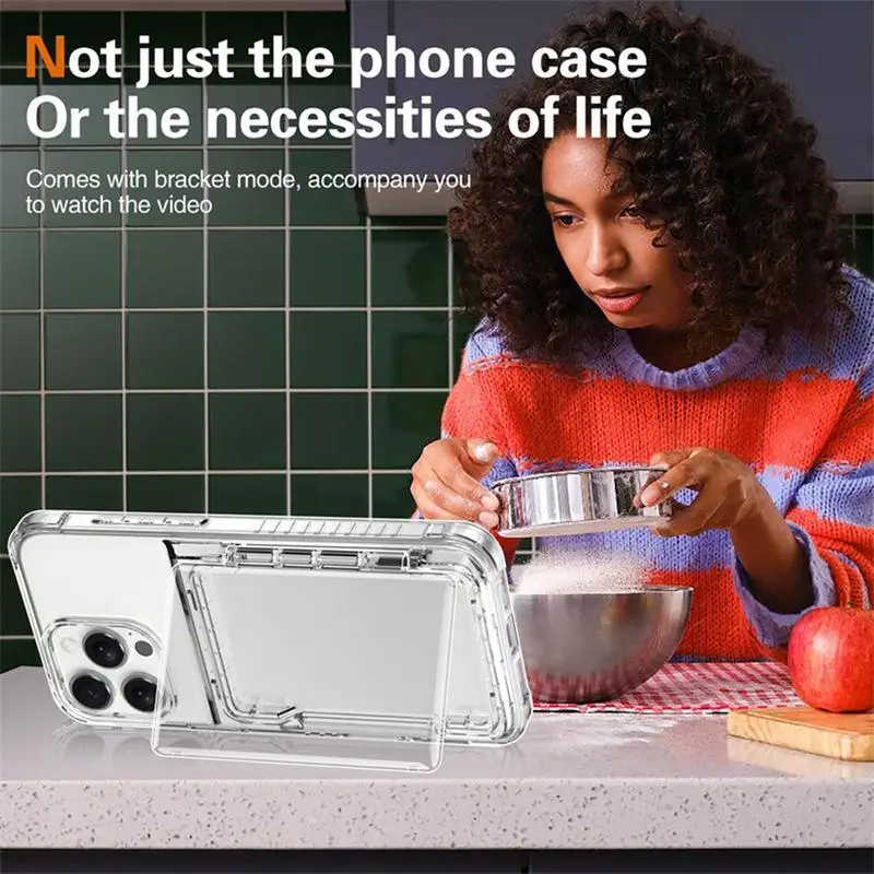 Capa protetora para celular, capa traseira com slot para cartão, anti-arranhões, capa protetora para homens e mulheres