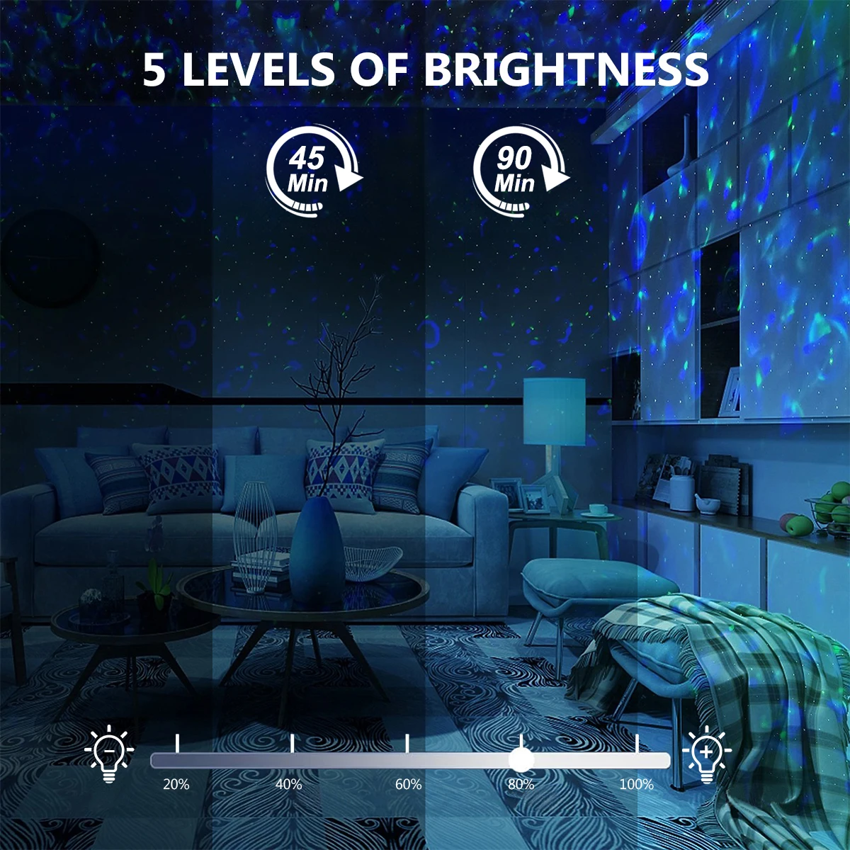 Lampada da notte con luce di proiezione natalizia con meduse con impostazione timer a 8 cambiamenti di colore per proiettore per decorazioni per feste, camera da letto