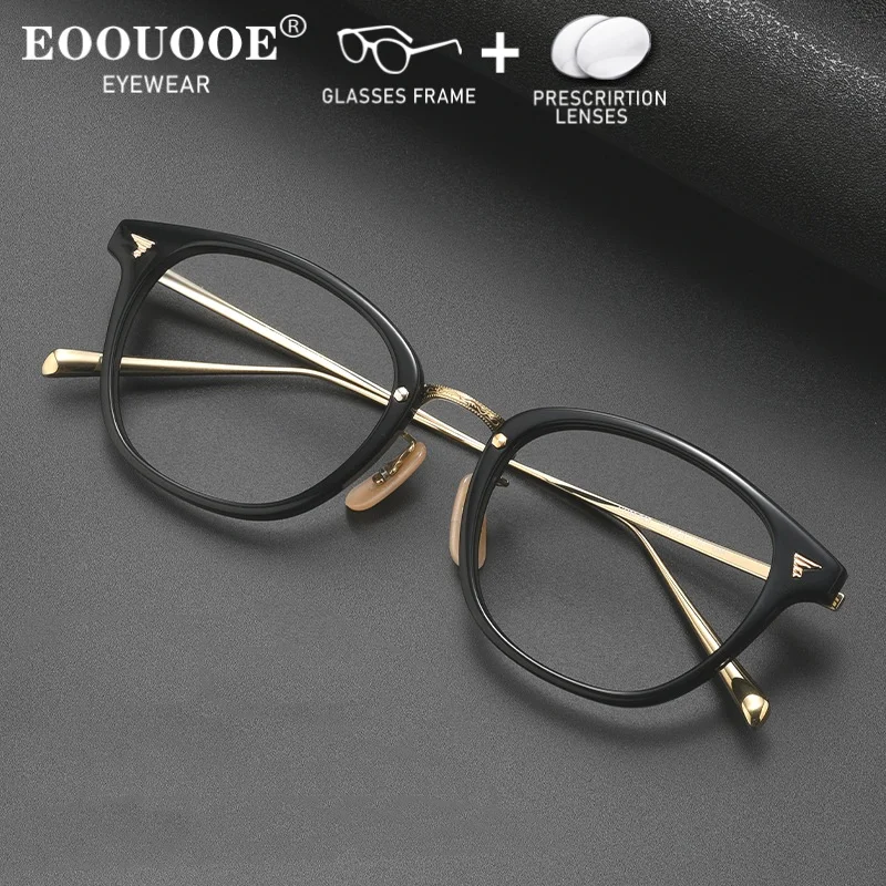 

Good Quality Fashion Vintage Glasses Men Women Acetate Titanium Prescription Lenses Myopia Progressive Optical Eyeglasses