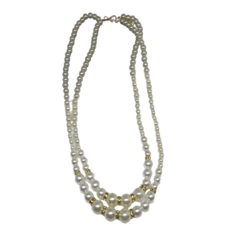 M2EA Double Layer Necklace Beads Necklaces Pearls Necklaces Women Pearls Neck Jewelry