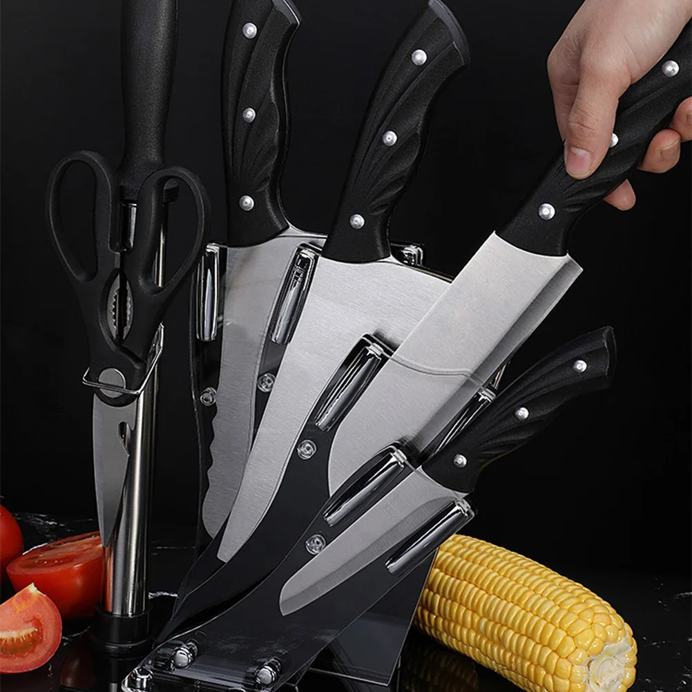 

Acrylic Knife Holder Fan-Shaped Cutter Storage Rack Block Organizer Kitchen Supplies Stand Compact Design Space Saving
