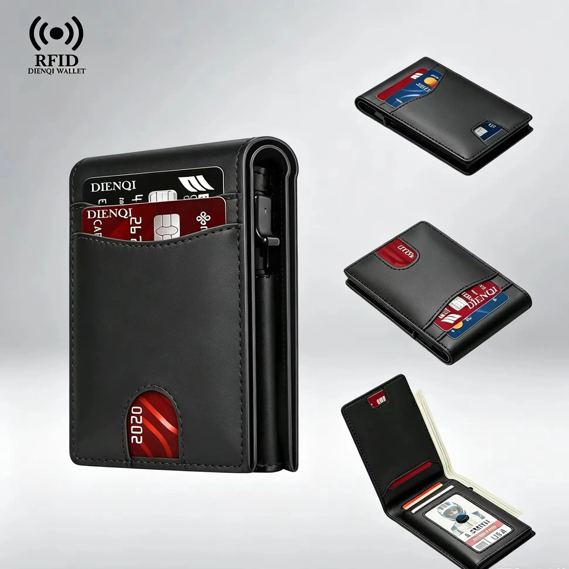 

Luxury Brand Business Credit Card Holder Pocket Men's Wallet Rfid High Quality Wallet Money Bag Slim Thin Card Holders for Men