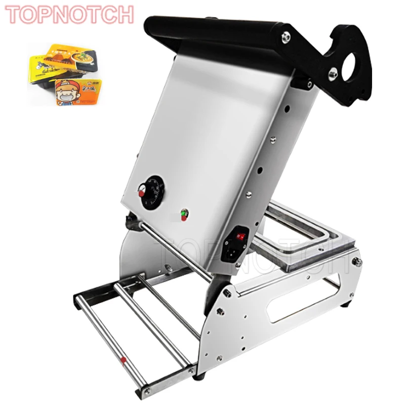 Manual Tray Sealer Economic Meal With Rice Fish Meat Vegetable Fast Food Shop Pet PP Box Packing Machine