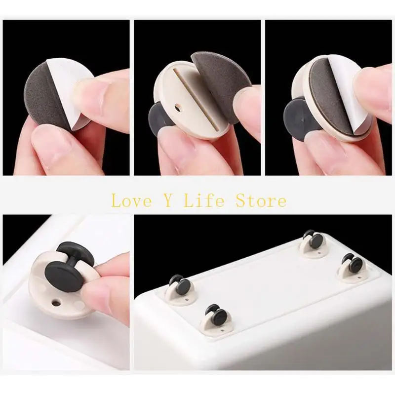 L74C 4pcs Adhesive Casters Universal Furniture Wheel Castor Roller for Storage
