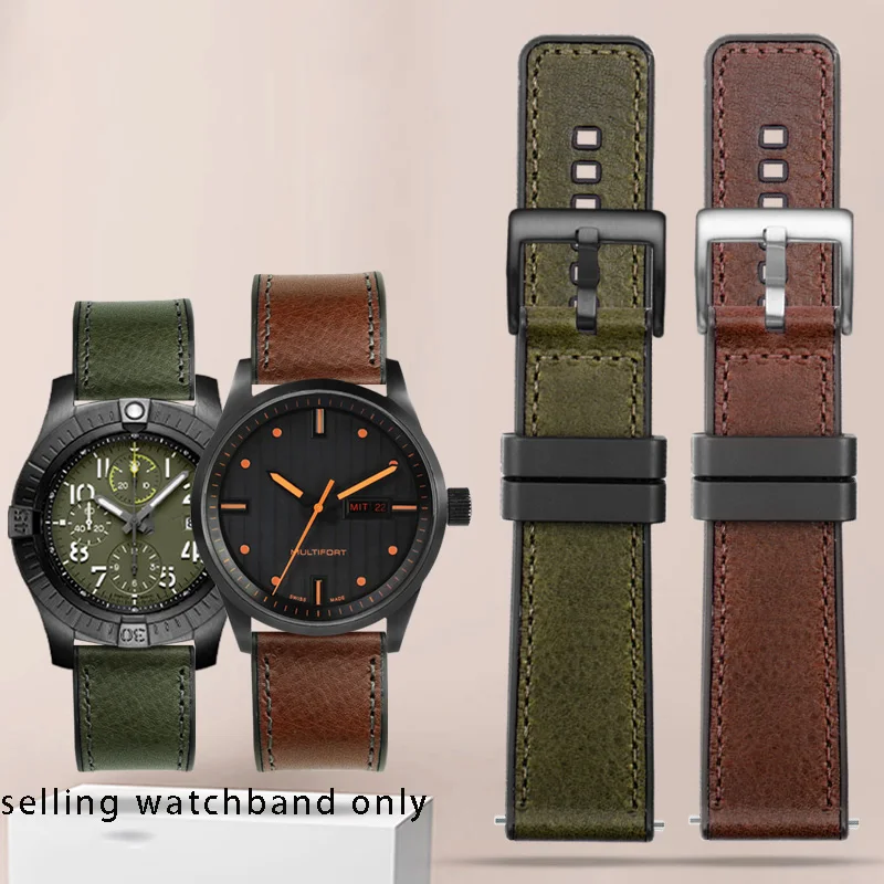 

20mm 22mm 24mm wristband for Panerai Breitling Casio Italy Cowhide watch chain men's genuine leather watch strap quick detacha