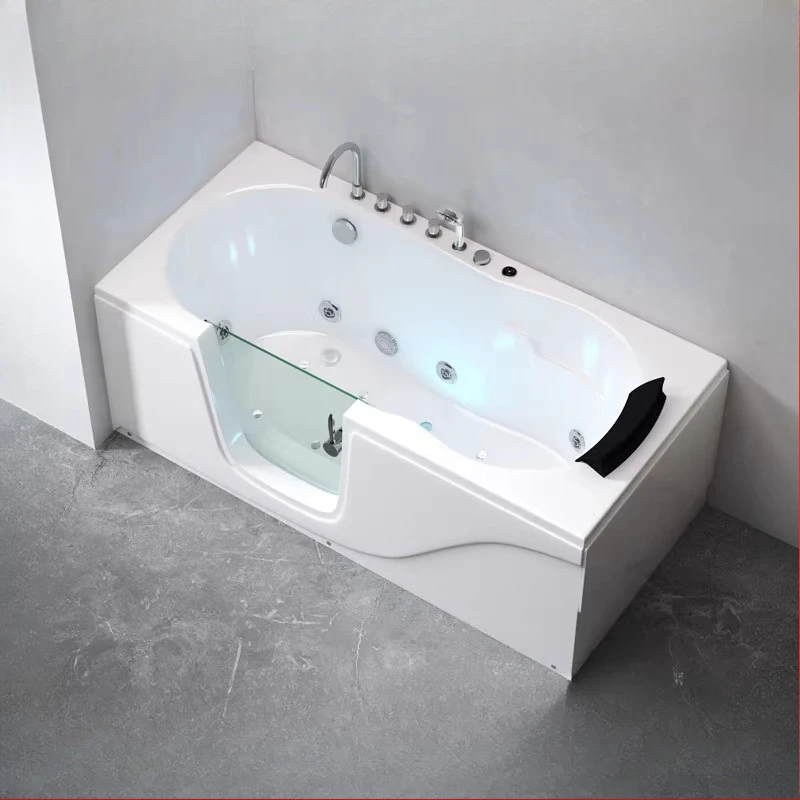 

Elderly walk-in door lying down barrier-free low threshold household constant temperature surfing bubble massage smart tub