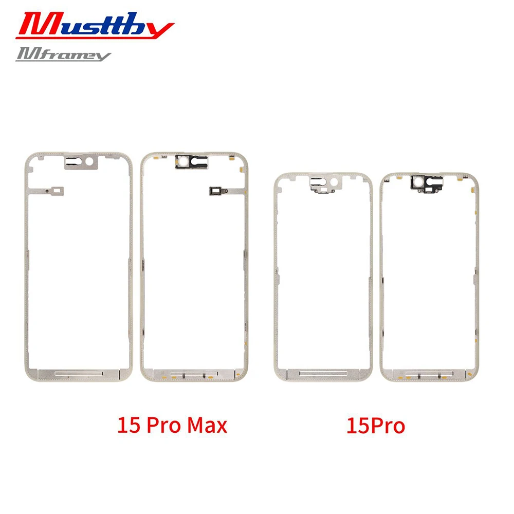 Musttby 10pcs OEM Quality LCD Screen Front Bezel Frame For iPhone 15 14 13 11 Pro X Xs Max 12Pro Middle Frame Replacement