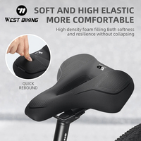 WEST BIKING Bike Saddle Breathable Road Bike Seat PU Leather Gel Filled Cycling Cushion Comfortable Shockproof Cycling Accessory
