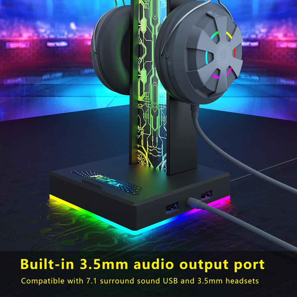 

Кронштейн для наушников RGB с 10 световыми эффектами, подставка для наушников, настольный органайзер, вертикальная подставка-держатель для наушников
