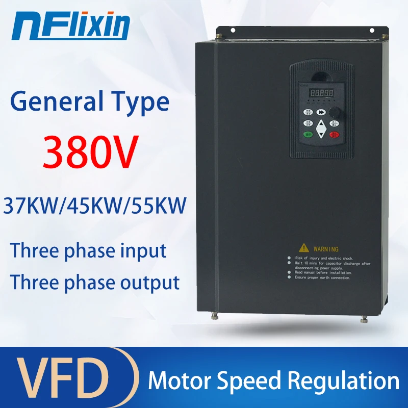 NFlixin VFD 37kw/45kw/55kw 3Ph 380V Output Frequency Converter Variable Frequency Drive