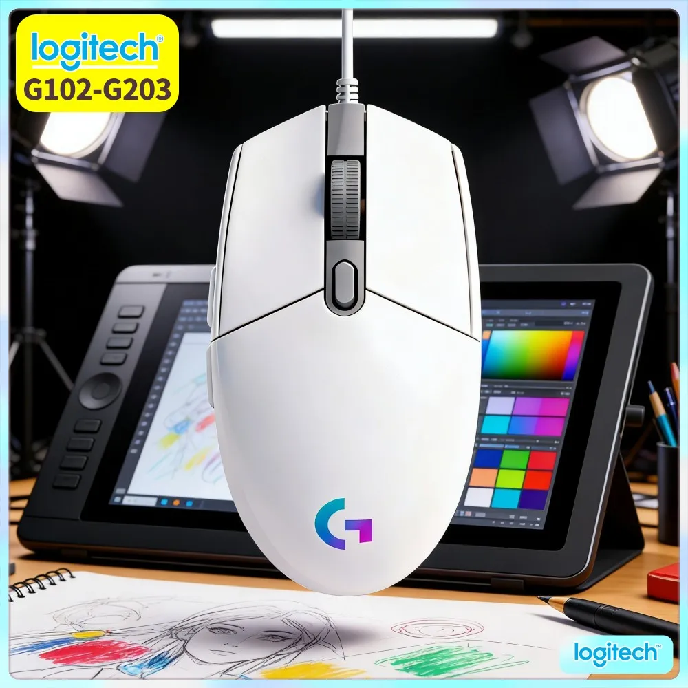Logitech G102 Prodigy Gaming Mouse, 1000Hz Polling Rate, 16.8 Million RGB Colors, Mechanical Buttons, 6 Keys For Esports