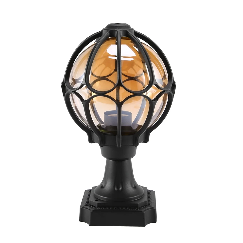 

1Pcs Outdoor Pillar Lamp Globe Glass Shade Door Post Lamp Waterproof Antique Lighting Rainproof Pillar Light Retail