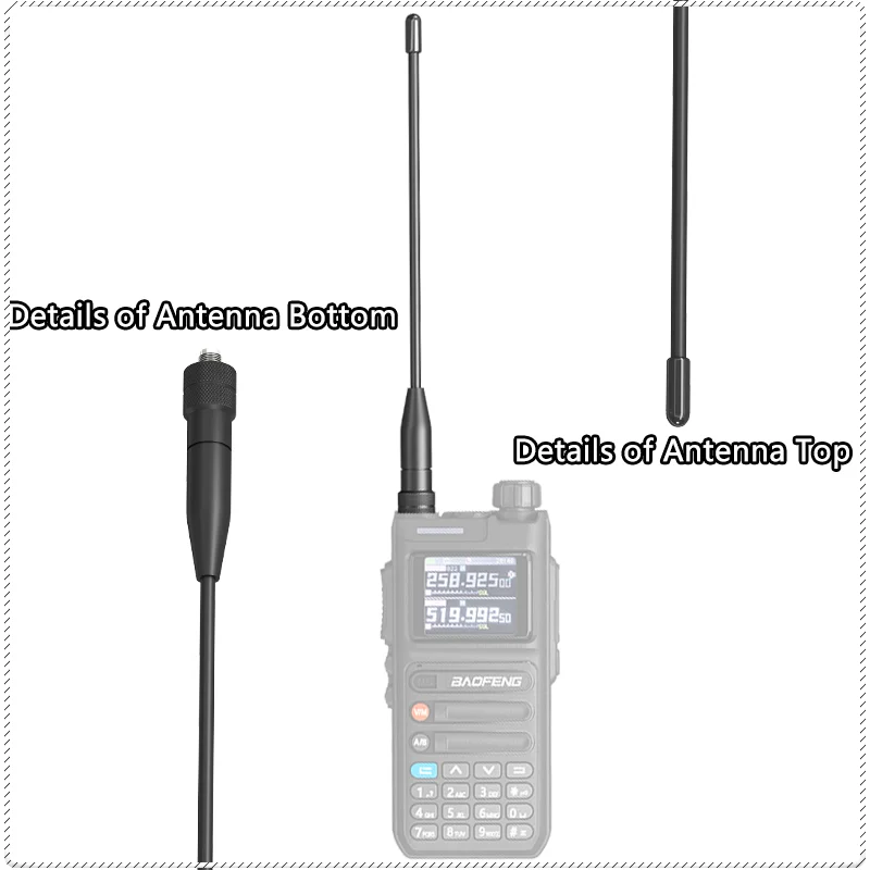 Baofeng UV-26 Antenna Original SMA-F Dual Band VHF UHF Flexible Soft Antenna For UV-K6 UV-5RH Pro UV-21 Pro UV-25 Two Way Radios