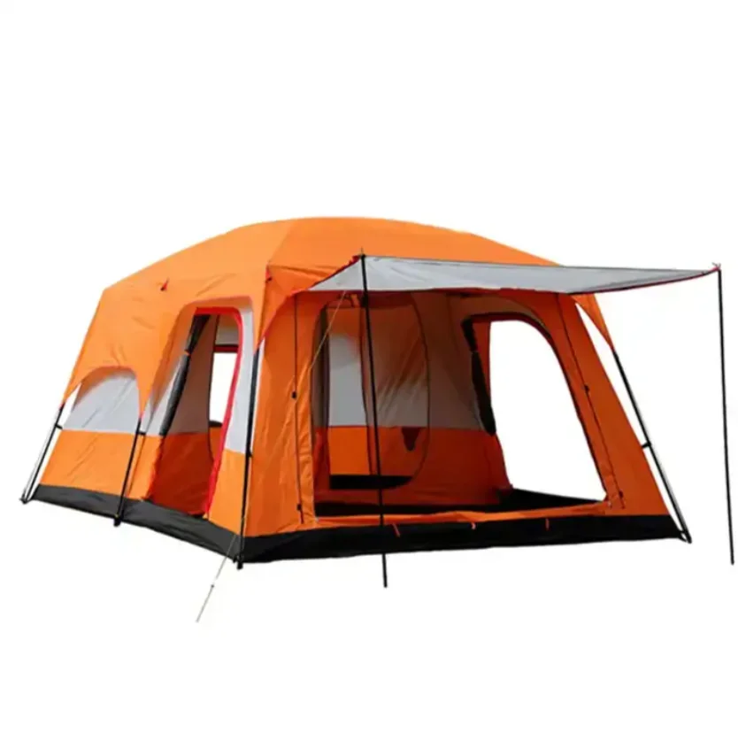 Factory Customized 5-8 Person Luxury Large Dome Double Layers Family Waterproof Folding Two Rooms Outdoor Camping Tents