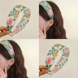 Elegant Chiffon Embroidery Flower Hairband For Women Sweet Hair Decorate Headband Hair Hoop Band Turban Fashion Hair Accessories
