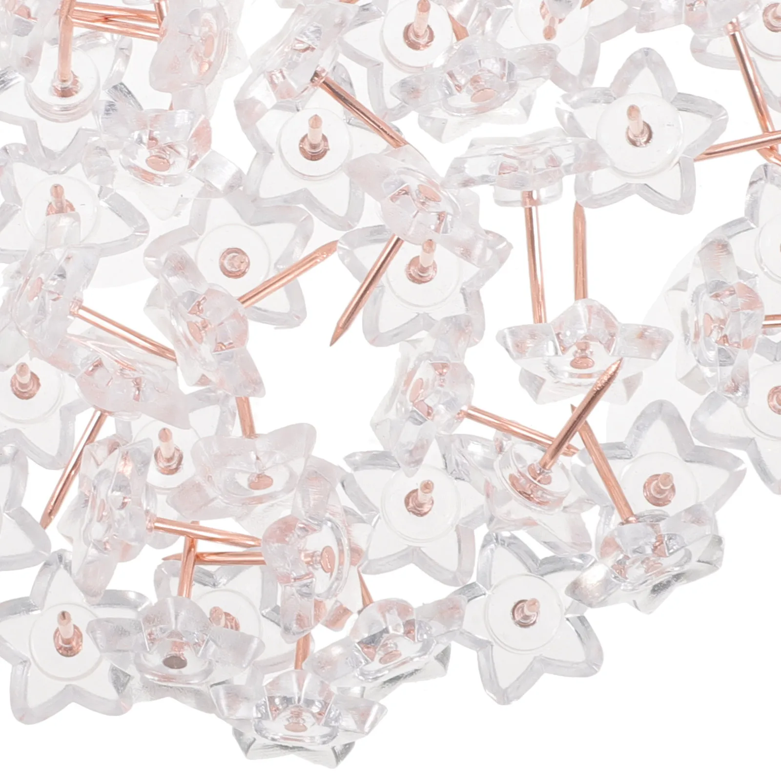 100 قطعة دبابيس ضغط بلاستيكية شفافة على شكل نجمة للوحة الإعلانات شريط الفلين خريطة علامة صور جدار ديكور #2