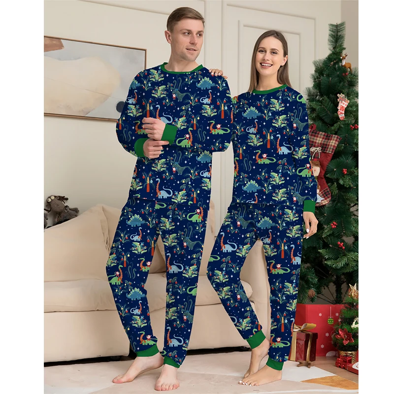 Christmas Matching Pajamas Family Outfits 2023 New Year Father Mother Kids Dinosaur Family Look Sleepwear Pyjamas Clothes Sets