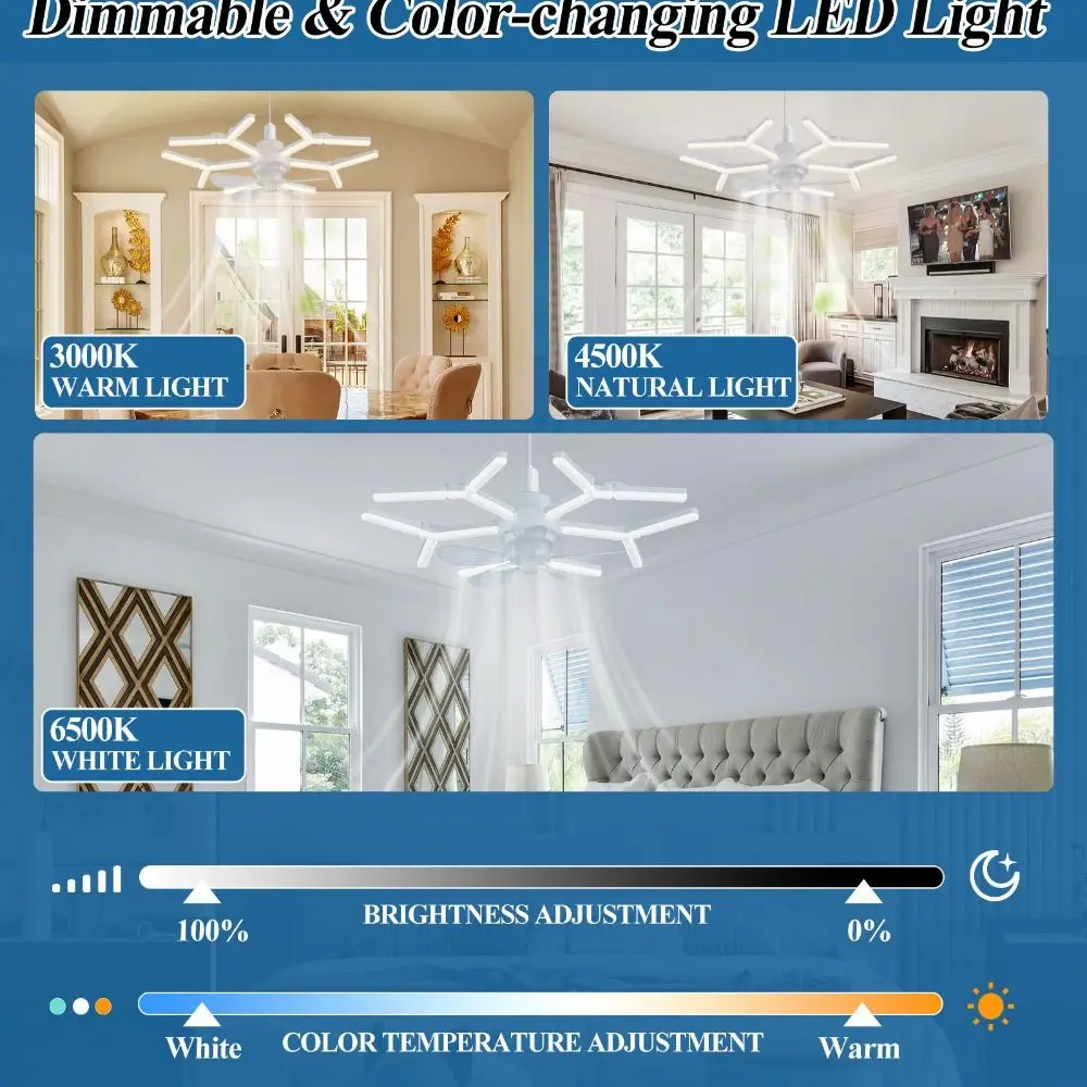 

Simple 2 in 1 Ceiling Fan 4-Speed Regulation Energy Saving Ceiling Fan Light Multi-functional Silent Ceiling Lamp Home Decor