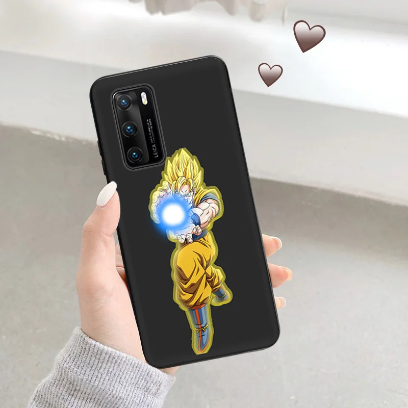 Matte Soft Phone Case for Honor X7 b X8 X9 X6 a 90 70 8X Magic5 Dragon Anime balls DBZ Huawei P40 P30 P20 P Smart Black Cover