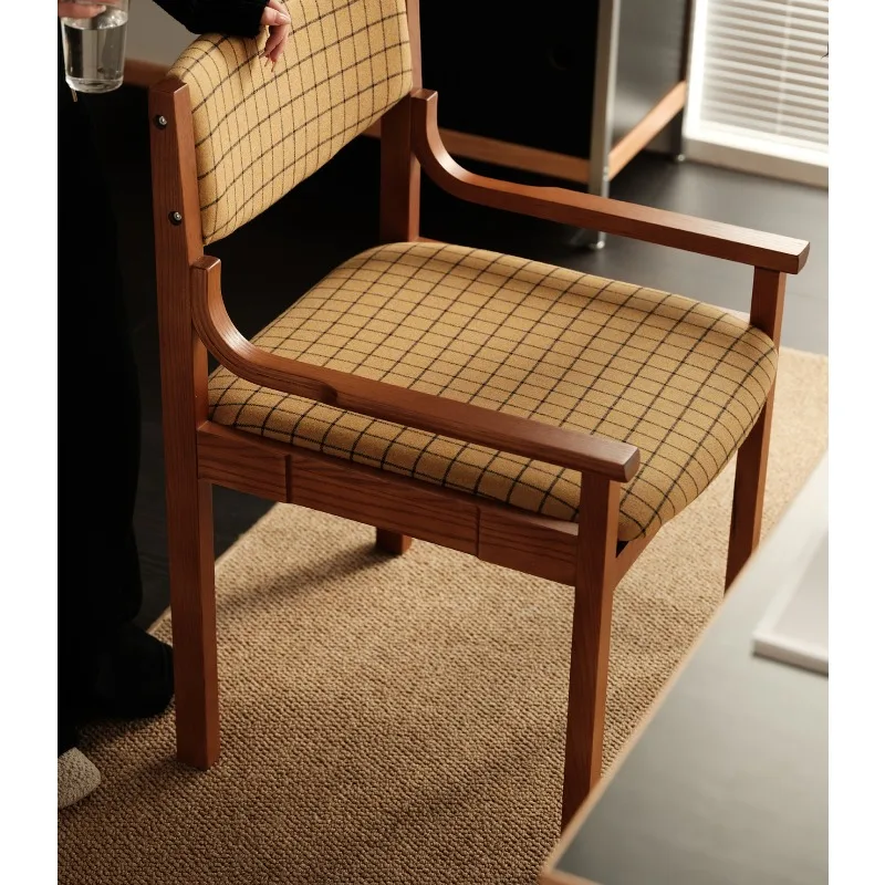 

Soft bag plaid armchair French retro casual chair backrest book desk chair