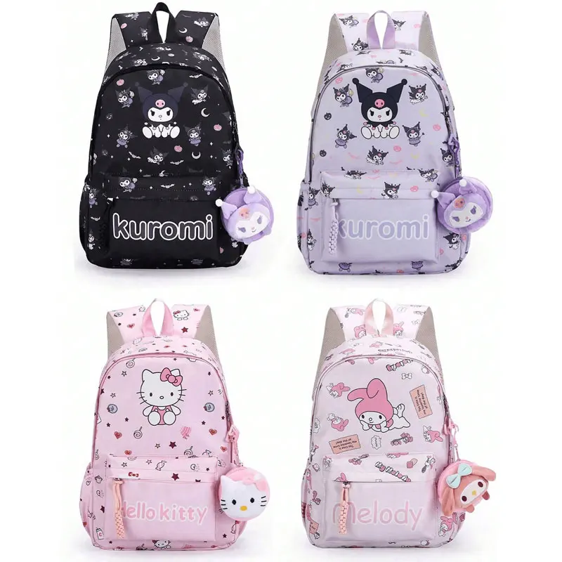 

Hello Kitty Kuromi Cinnamoroll My Melody Cartoon Backpack Cute Daypack Kitty Cat Cartoon Anime Storage Bag Women's Casual Travel