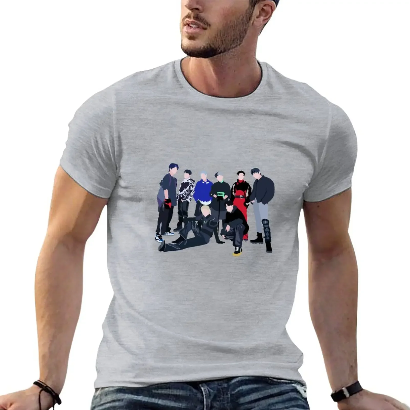 ATEEZ Guerrilla Digital Illustration T-Shirt anime clothes plus size tops mens t shirts pack