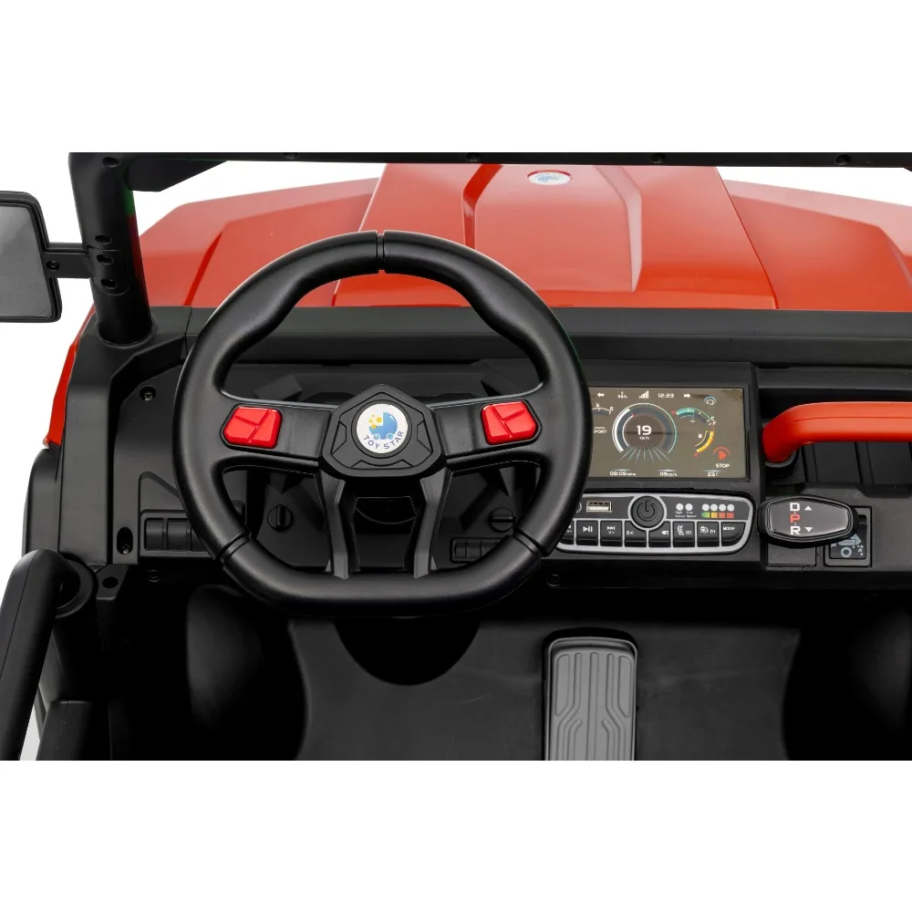 24V Kids Ride On Car 2 Seater UTV With Remote Control 2X200W Motors Toy Cars Electric Dump Bed Bluetooth Off Road Car For Kids