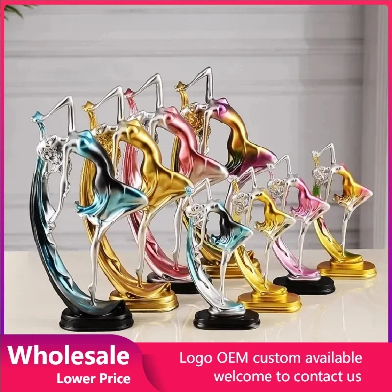 

Dancing Girl Ornaments Figure Statue European Style Ballet Sculptures Resin Crafts Home Decor Desktop Decoration Accessories