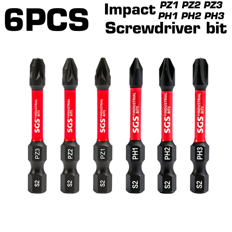 Industrietauglicher, superstarker magnetischer Pz/Ph-Schraubendreher-Bit-Satz, 50 mm – verschleißfeste Bohrer aus S2-Legierungsstahl, geeignet für Schlagbohrmaschinen/elektrische Schraubendreher,