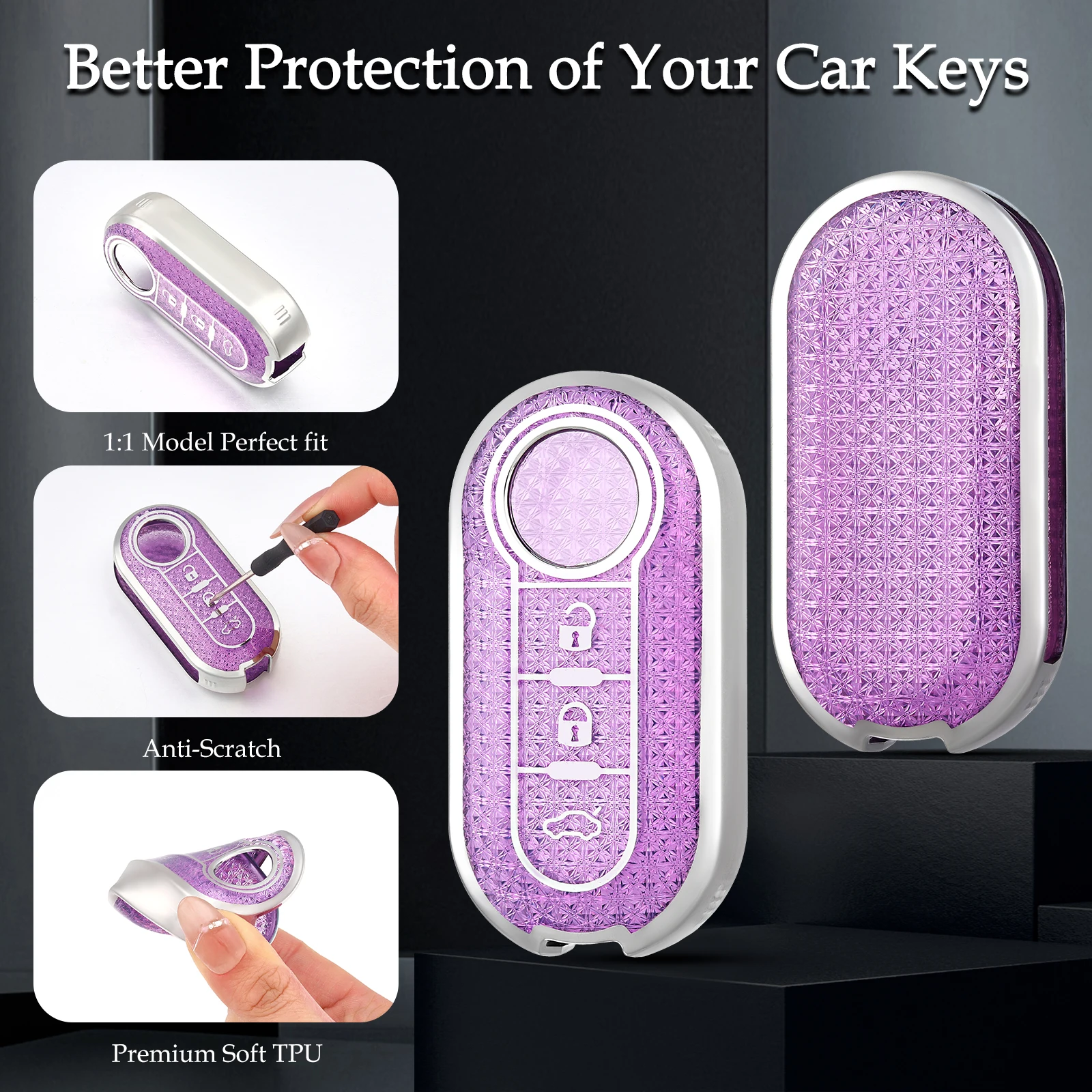 Car Flip Key Case Cover For FIAT 500 Ducato Panda 500L Punto Lancia Musa For Citroen Jumper For Peugeot Boxer Accessories Gifts view 3