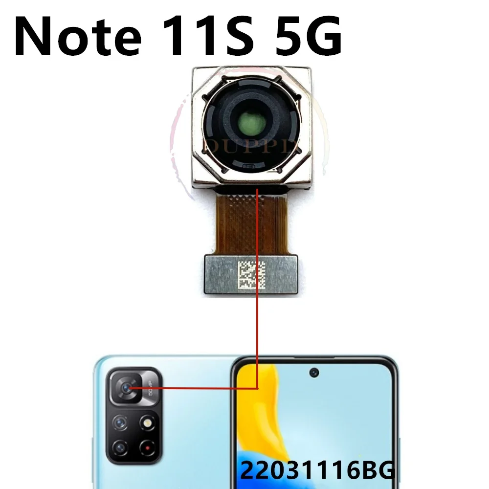 Front Back Camera For Xiaomi Redmi Note 11S 108MP Rear Backside Selfie Frontal Facing Camera Module Flex Cable Note11S