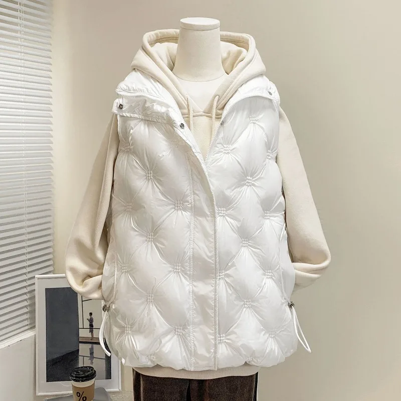 2025 nuevo chaleco de algodón para mujer Parkas de Otoño Invierno chalecos gruesos y cálidos acolchados de algodón abrigo chalecos acolchados sin mangas para mujer