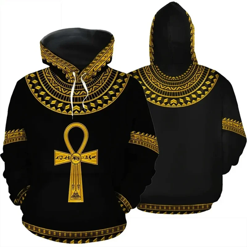 Vintage 3D Printing African Dashiki The Arab Republic-of Egypt Flag New In Hoodies & Sweatshirts Egypt Emblem Graphic Pullovers