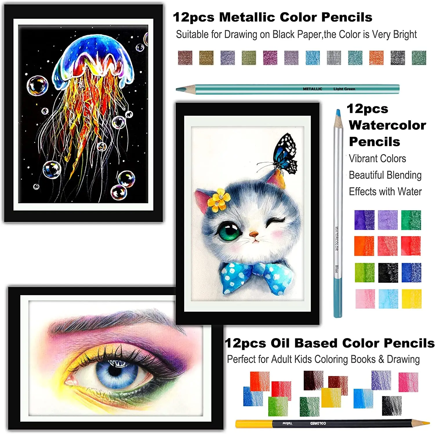 71 Drawing Sketching Kit Set - Pro Art Supplies with Sketchbook & Watercolor Paper - Include Tutorial,Watercolor,PencilGraphite