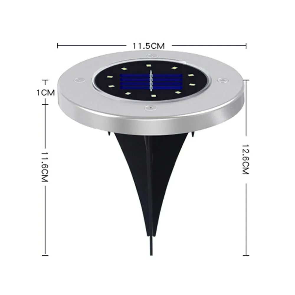 Lampu Rumput Surya 4 Lampu Taman Led Lampu Surya Tahan Air Lampu Luar Ruangan Lampu Cakram Surya untuk Setapak Jalur Halaman Teras