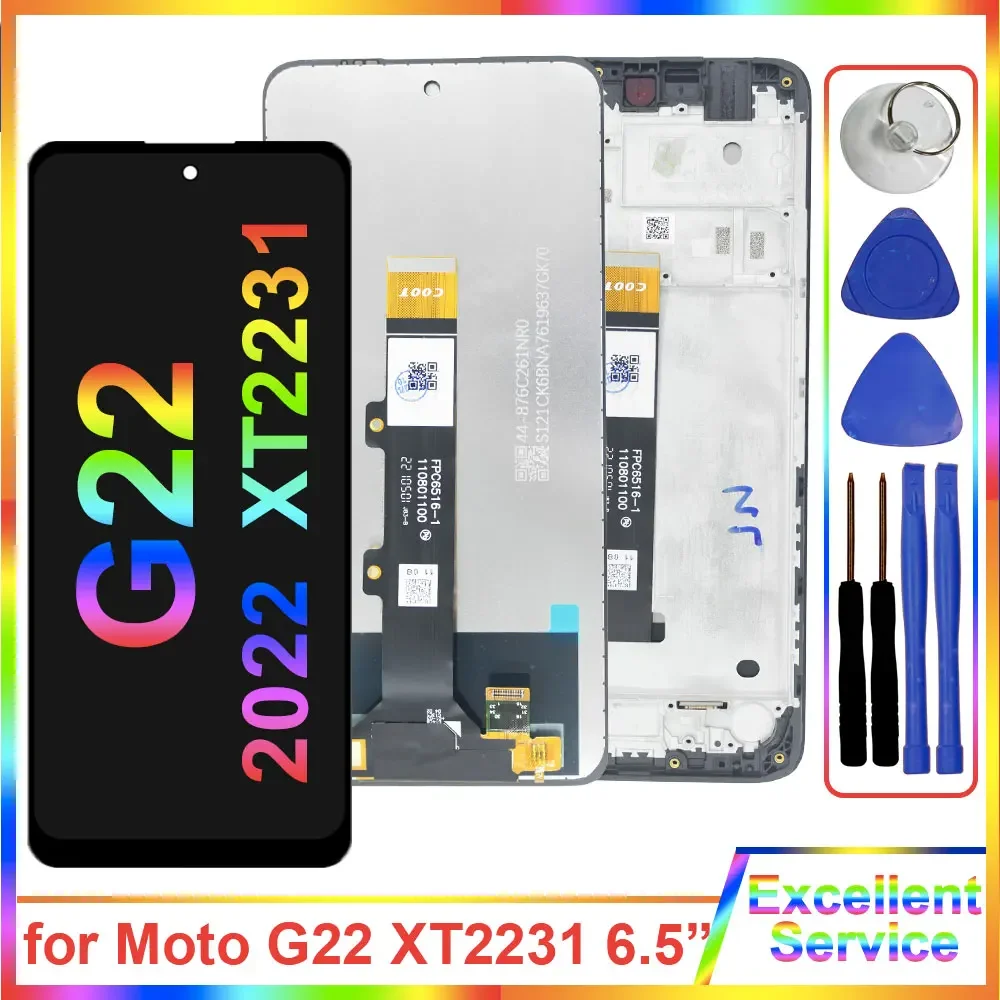 

New LCD for Motorola Moto G22 2022 LCD Display Touch Screen Digitizer Assembly Replacement for Moto G22 2022 XT2232-2 With Frame