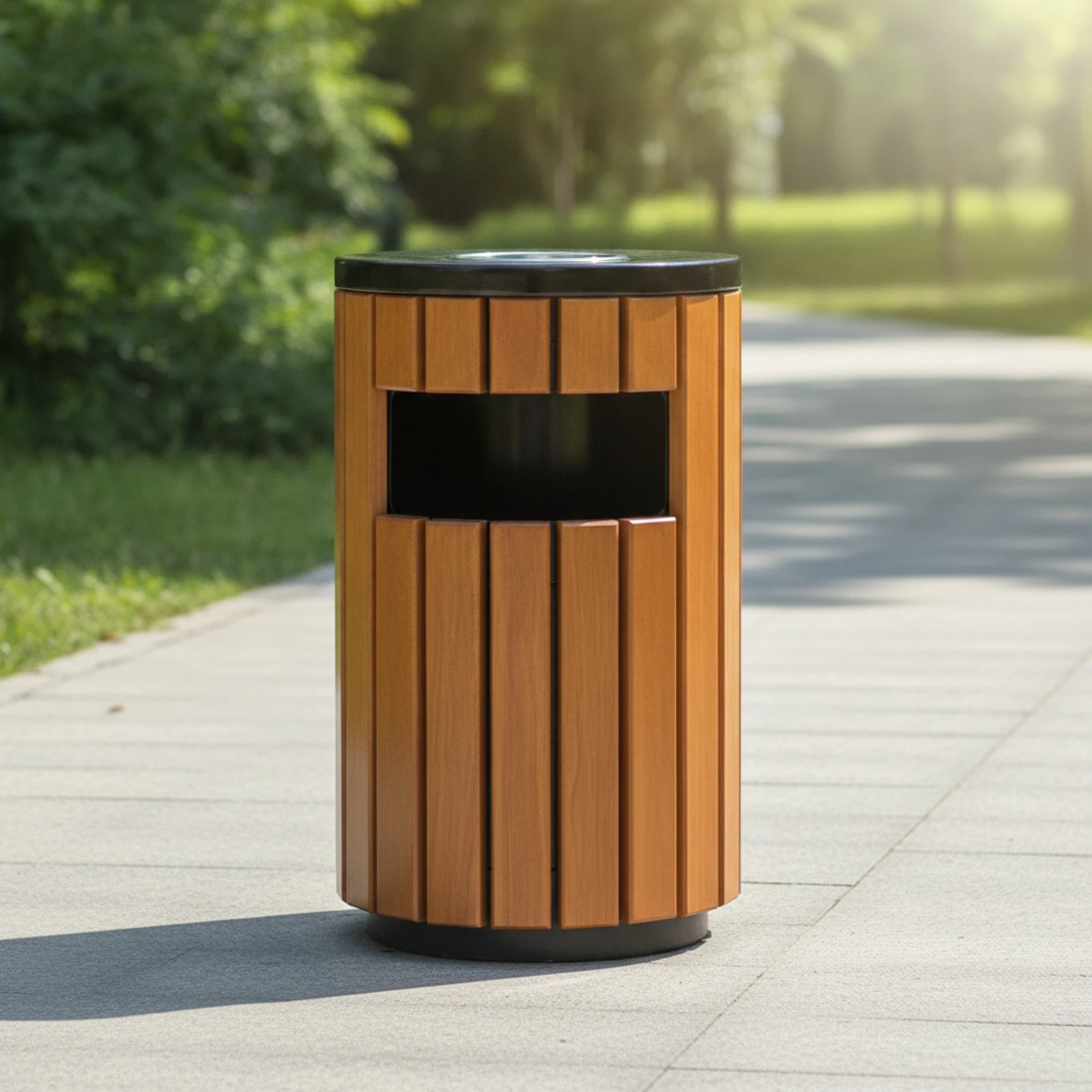 Public Waste Bin Heavy-Duty Outdoor Trash Bin Container Easy to Clean for Municipalities, Parks, Streets