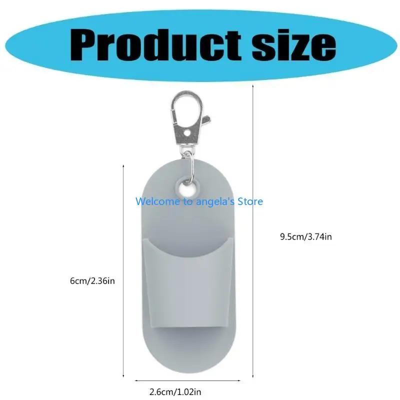 X4YC حامل قلم من السيليكون للرقبة حامل قلم رصاص لحامل الشارة أو حبل الرقبة