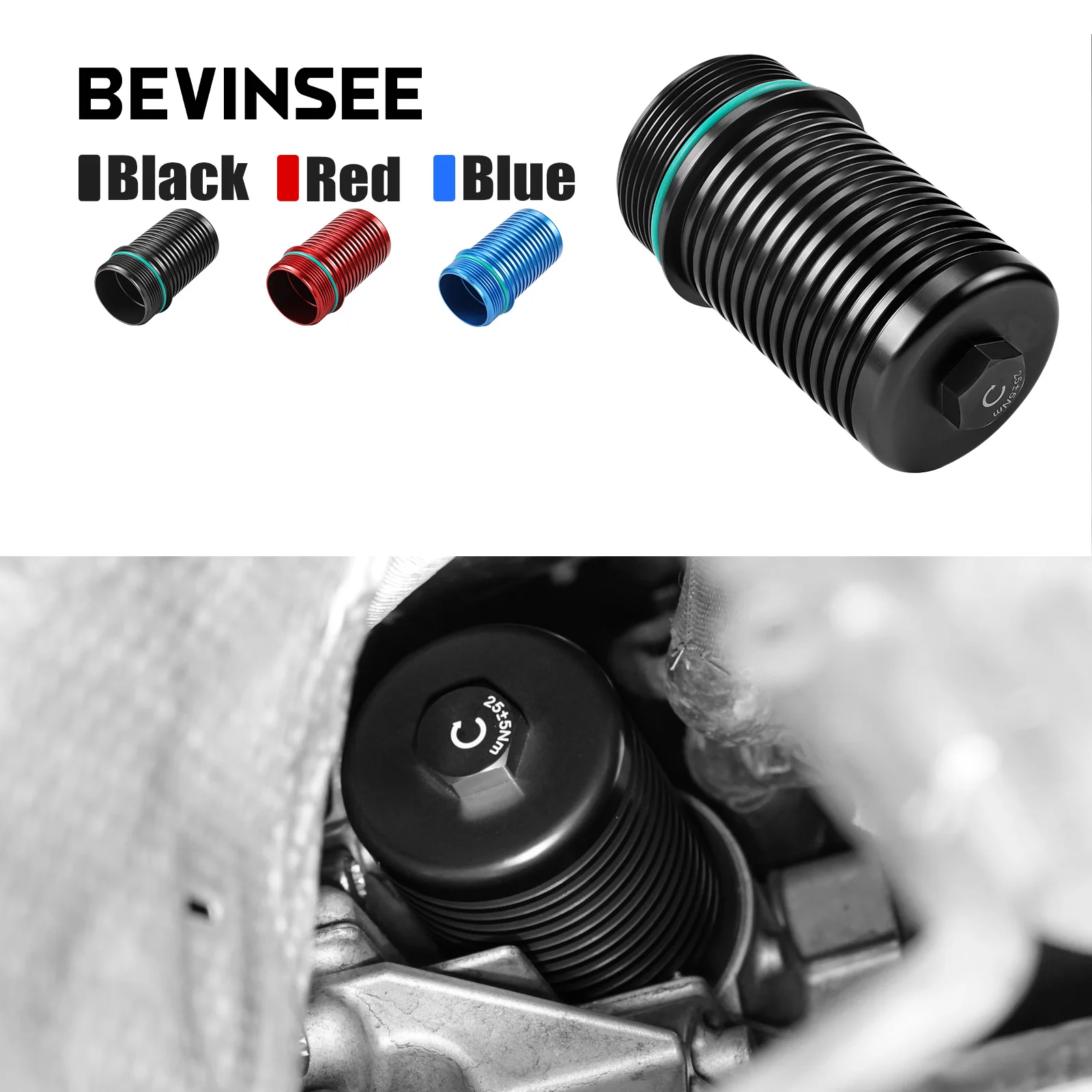 

BEVINSEE Oil Filter Housing for DSG DQ381 DQ500 7-Speed Transmission, for Audi S3 RS3 TTRS,for Golf 7 GTI R, Replace 0BH 325 159