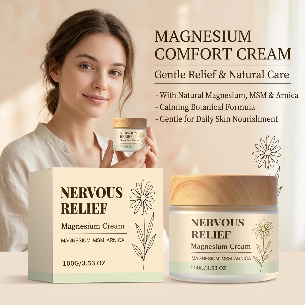 

Body Relief Magnesium Cream Moisturizing Relaxing Body Tension Relieving Skin Discomfort Soothing Skin Natural Body Care Lotion