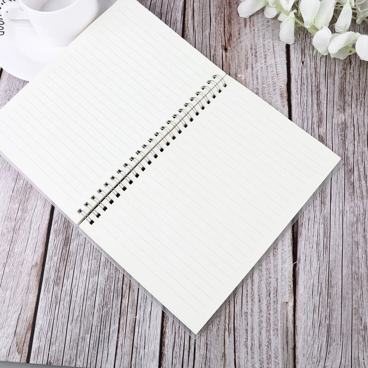 2 Pcs Dull Polish Notebook The Notebooks White Paper Spiral Minimalist Scrapbook Transparent Notepad