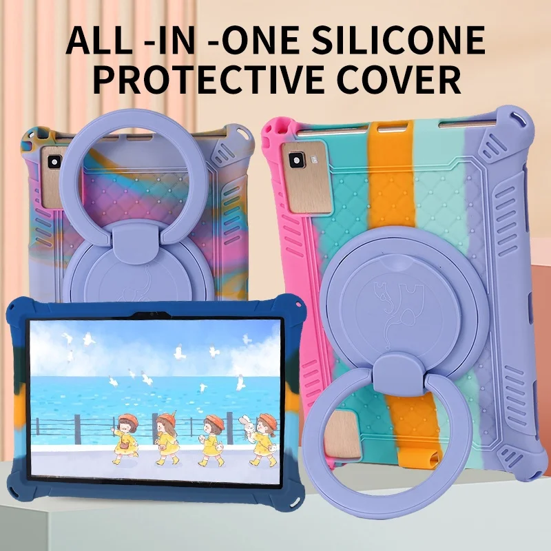 

Case For Samsung Tab A16 Plus Soft Bubble Silicone Kids Rotate Cover For Samsung Tab A9 Lite 10.1 Inch Stand Case Cover