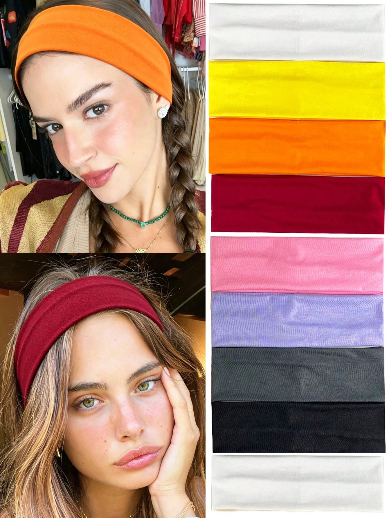 

New Solid Color Elastic Headband, Skin-Friendly Breathable Non-Slip Sweat-Absorbent Hair Band, Non-Deformable Outdoor