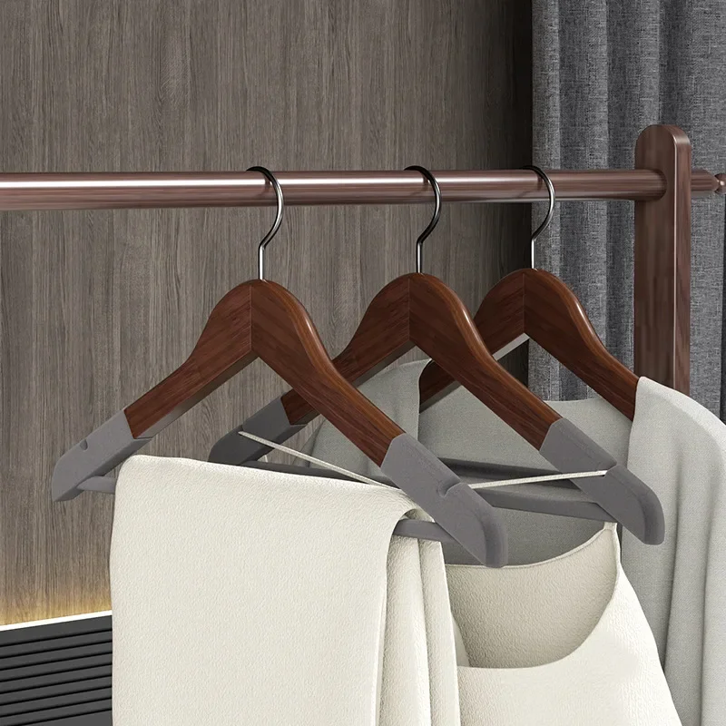 Wooden Hanger Suit Hangers Non Slip Wood Velvet Hangers for Hanging Pants,Suits,Dress,Skirts-360°Rotating Hanger for Home,Hotels