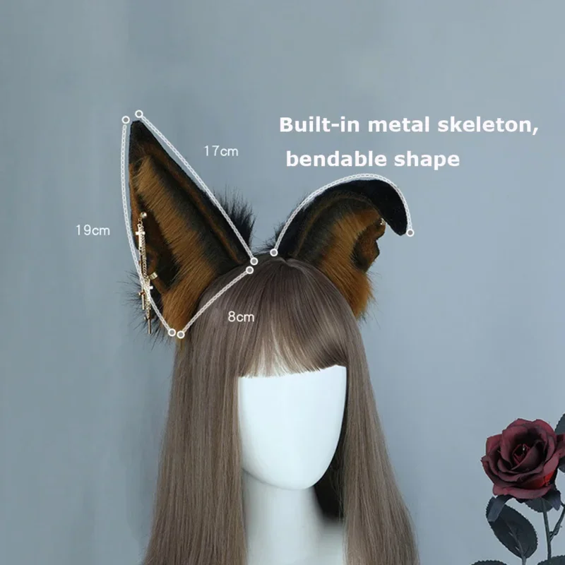 Cosbao Plush Animal Wolf Ear Headwear Jackal Anubis Headband Cosplay Cute Furry Ears Hair Hoops Hairband Party Costume Headpiece