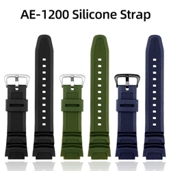High quality resin strap for Casio AE-1200 AE-1300 MCW-200H breathable waterproof bracelet AE1200 AE1300 men silicone watchband