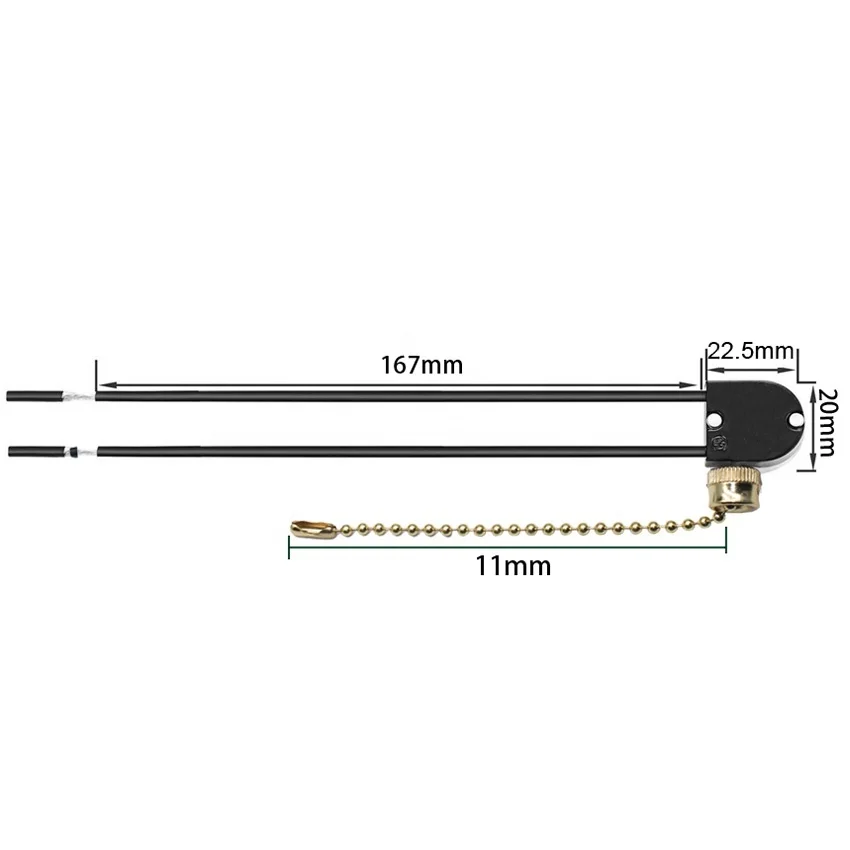 3Pcs 3A/250V 6A/125V Electrical Pull Chain Cord Switch Zipper Widely Using In Ceiling Or Wall Lamp Dimming