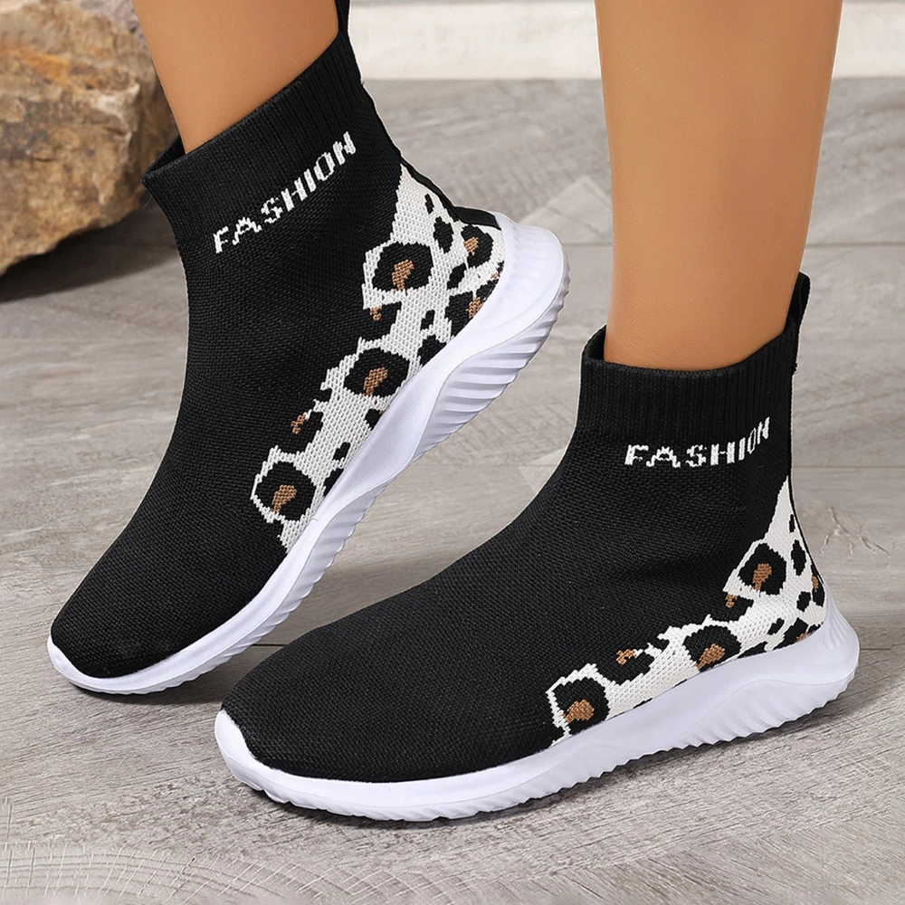 Designer Shoes for Women High-top Sock Sneakers Women Trendy Sports Shoes Women Mesh Breathable Jogging Walking Ladies Shoes